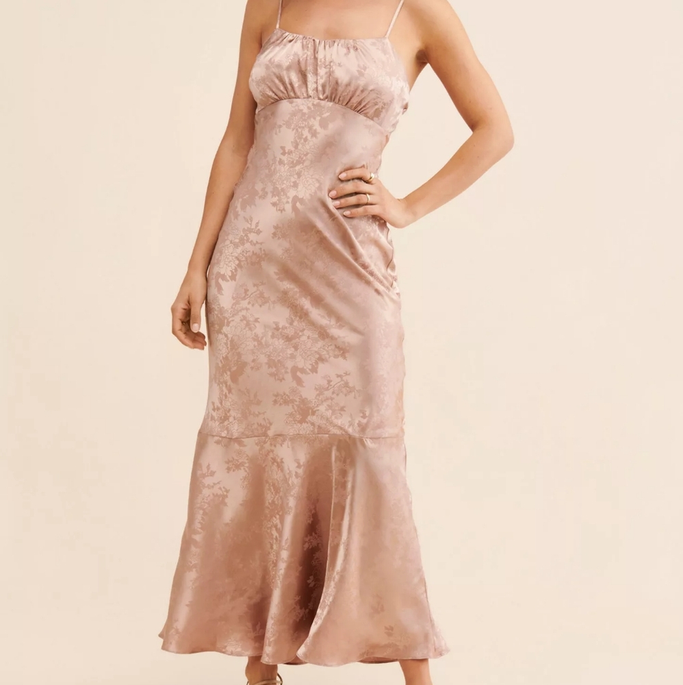 Elegant Pink Satin Dress